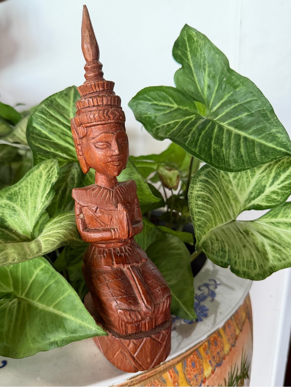 antique MCM Handcarved wooden Teppamom sculpture approx 7” tall